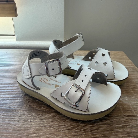 Salt Water Other - Stylish Sun-San Sweetheart White Kids Sandals with Heart Details